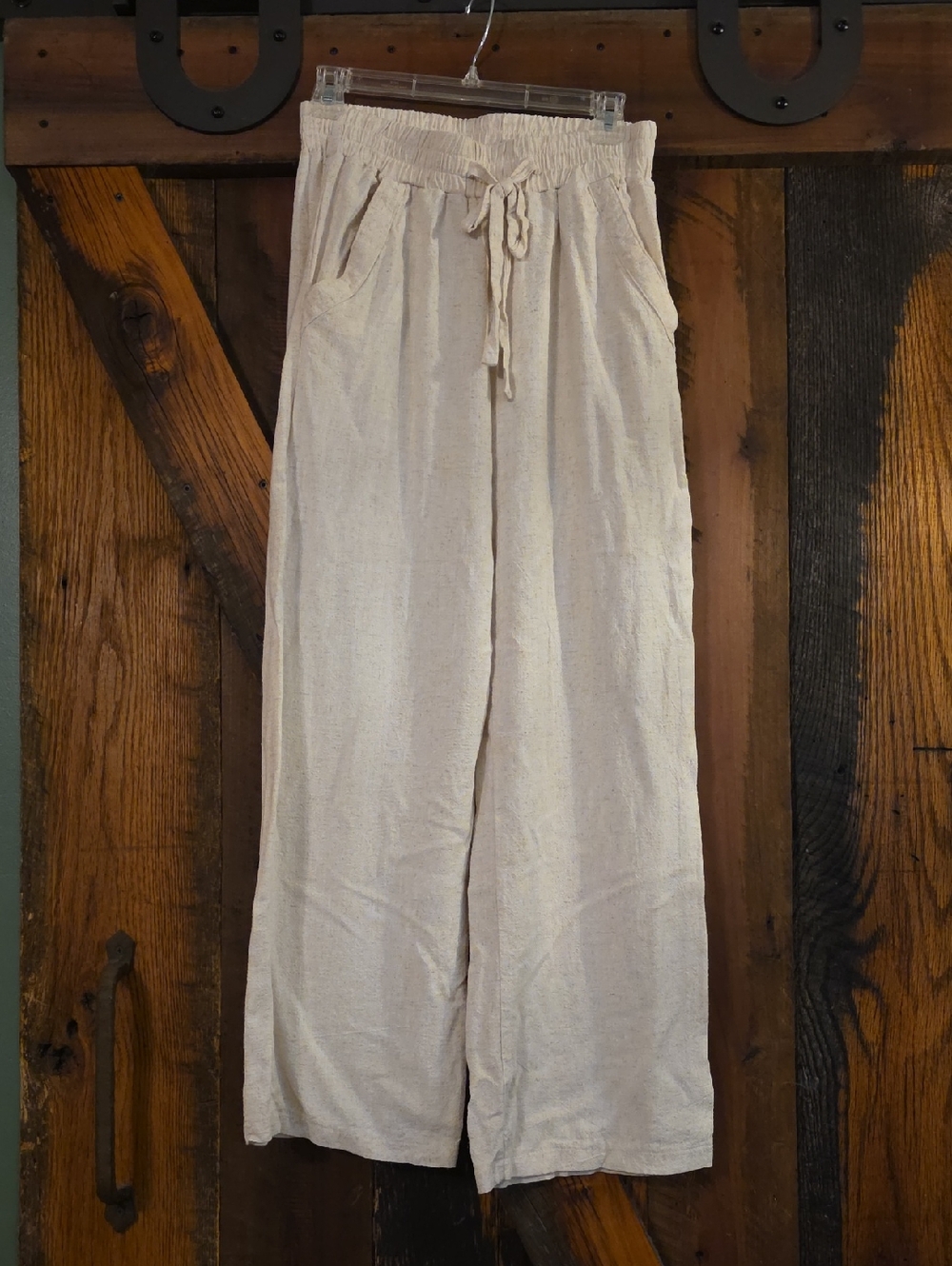 Sienna Sky Cream Drawstring Wide-Leg Pants
